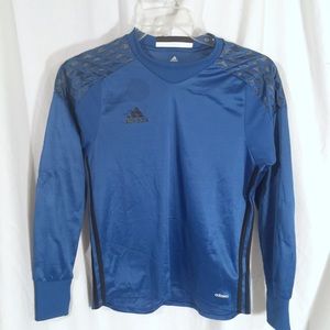 Adidas kids soccer goalie jersey blue youth large